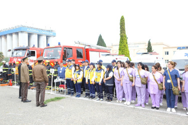 Gəncə Şəhər İcra Hakimiyyətinin hərbiləşdirilməmiş ərazi mülki müdafiə qüvvələri ilə xəbərdarlıq və toplanış üzrə növbəti məşqi keçirilib