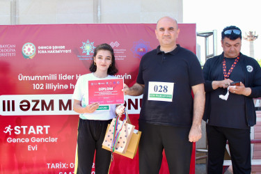 Gəncədə Ulu Öndər Heydər Əliyevin 102 illiyinə həsr edilmiş "III Əzm Marafonu" keçirilib