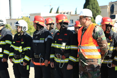 Gəncədə hərbiləşdirilməmiş mülki müdafiə qüvvələrinin xəbərdarlıq və toplanış üzrə məşqi keçirilib