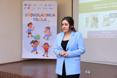 Gəncədə “Hüquqlarınla parla!” layihəsi çərçivəsində məktəblilərlə görüş keçirilib