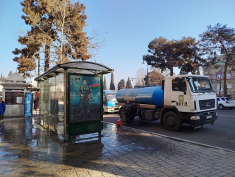 Gəncənin ərazisində təmizlik işləri mütəmadi olaraq davam edir