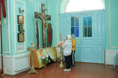Gəncədəki Rus Pravoslav kilsəsində Pasxa bayramı qeyd olunub