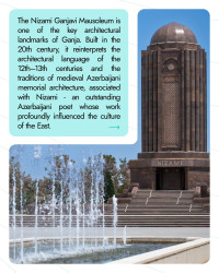 WUF13 Azerbaijan səhifəsində Nizami Gəncəvi Məqbərəsi ilə bağlı paylaşım edilib